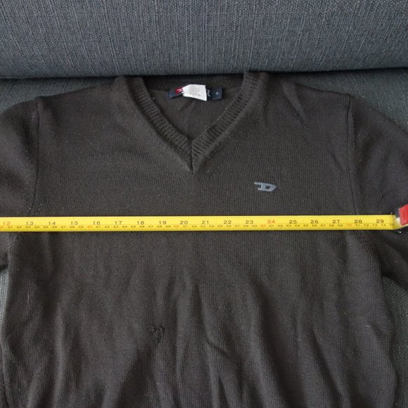 Diesel Gray V-Neck Sweater Size S - Picture 4 of 12